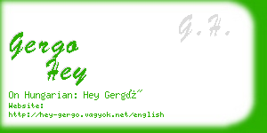 gergo hey business card